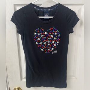 PINK Victoria’s Secret Black Vintage Jeweled
Rhinestone Heart Tee Rare HTF